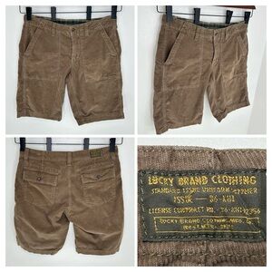 Vintage Y2K Lucky Brand Corduroy Brown Shorts Mens‎ 34 Preppy Boho 32x10.5